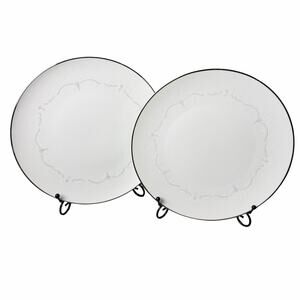 Vintage Noritake Japan Whitebrook White Flowers Set of 2 Plates